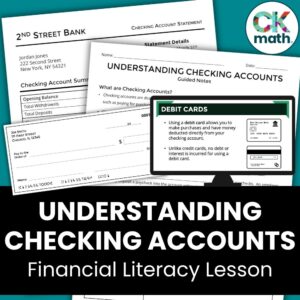checking accounts financial literacy lesson