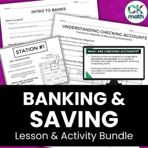 banking and saving financial literacy lesson