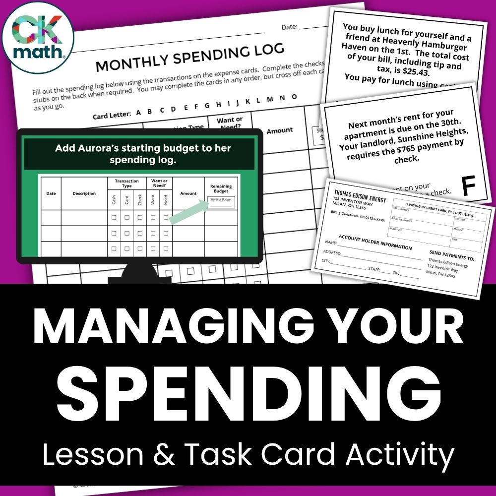 managing spending financial literacy lesson