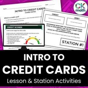 intro to credit cards financial literacy lesson
