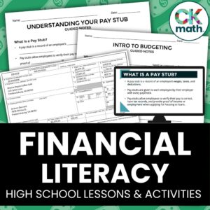 high school financial literacy lessons and activities
