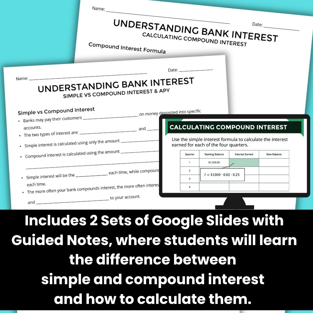 Understanding Bank Interest - Lessons, Practice Activities, and Bingo Game - Image 2