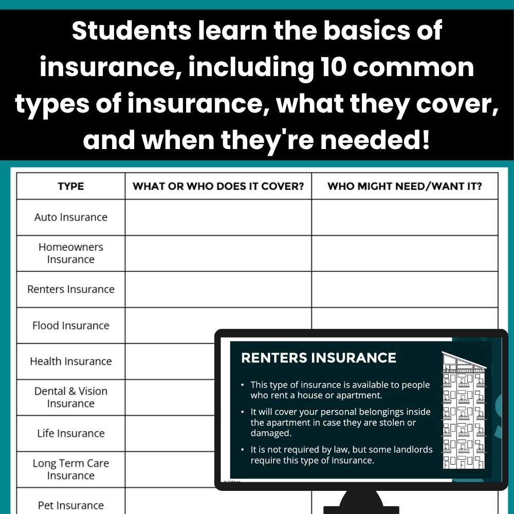 Intro to Insurance - Financial Literacy Lesson and Practice Task Cards Activity - Image 3