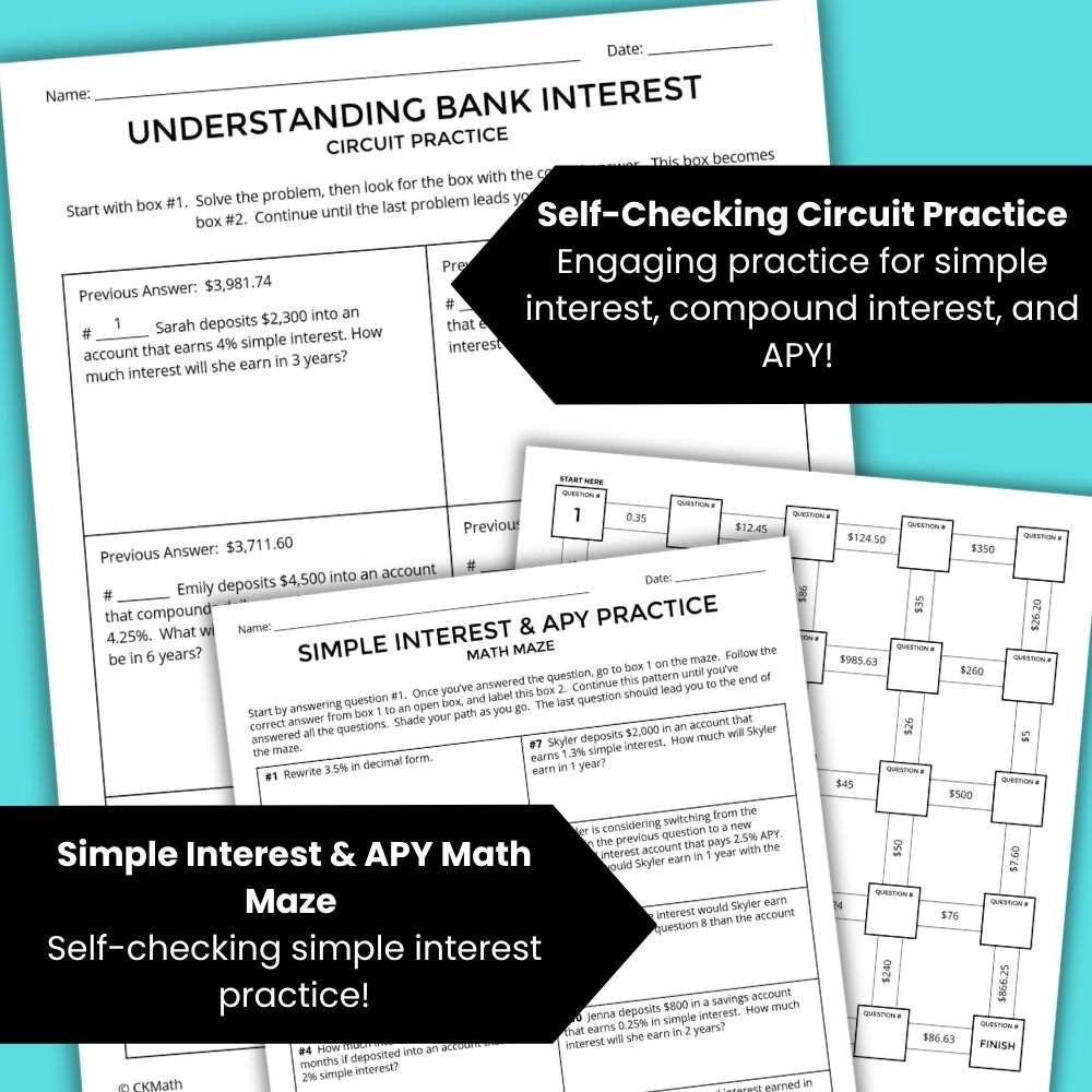 Understanding Bank Interest - Lessons, Practice Activities, and Bingo Game - Image 3