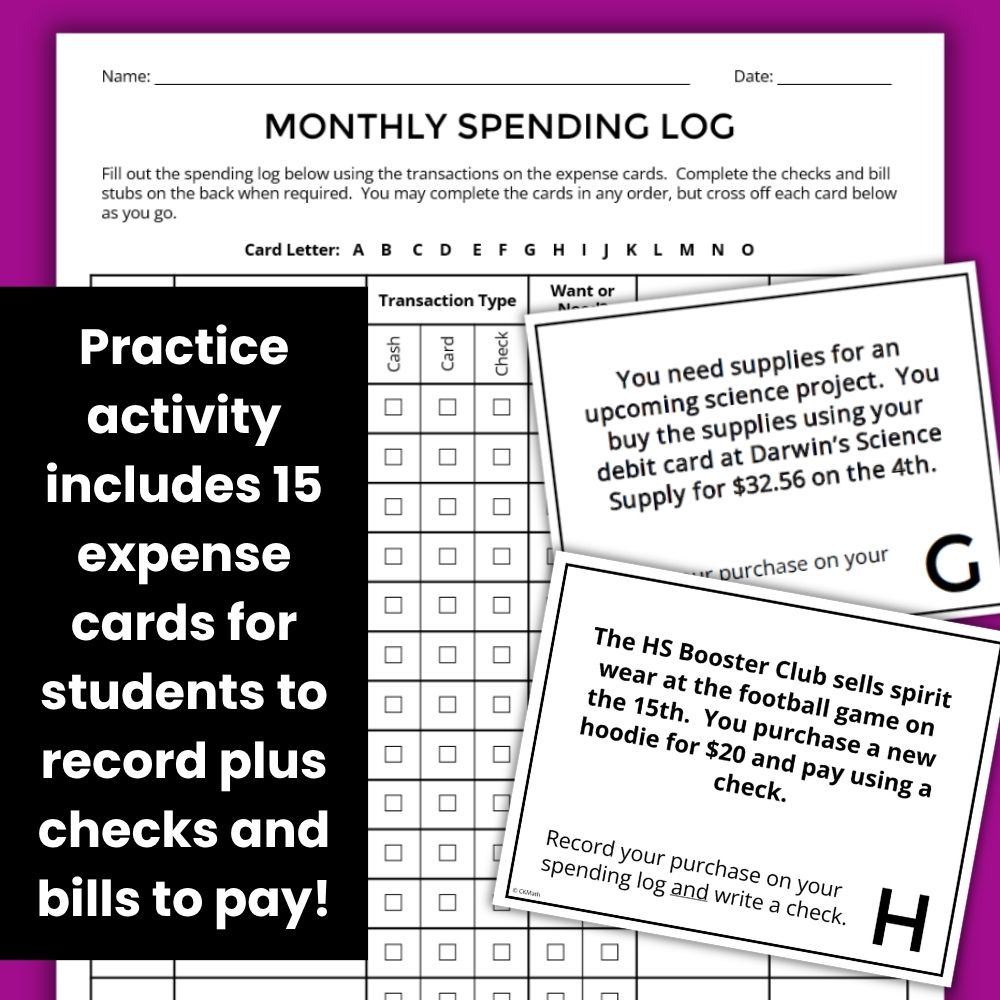 Managing Your Spending Lesson - Spending Logs, Paying Bills, and Writing Checks - Image 4